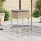 Preview: ARDEBO.de - Garten-Barhocker mit Kissen 2 Stk. Beige Poly Rattan