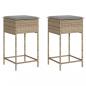 Preview: Garten-Barhocker mit Kissen 2 Stk. Beige Poly Rattan