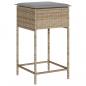 Preview: Garten-Barhocker mit Kissen 2 Stk. Beige Poly Rattan