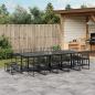 Preview: ARDEBO.de - 15-tlg. Garten-Essgruppe Schwarz Poly Rattan