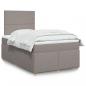 Preview: ARDEBO.de - Boxspringbett mit Matratze Taupe 120x200 cm Stoff