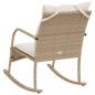 Preview: Garten-Schaukelstuhl mit Kissen Beige Poly Rattan