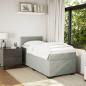 Preview: Boxspringbett mit Matratze Hellgrau 100x200 cm Samt