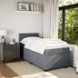 Preview: Boxspringbett mit Matratze Dunkelgrau 100x200 cm Samt