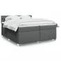 Preview: ARDEBO.de - Boxspringbett mit Matratze Dunkelgrau 200x200 cm Stoff