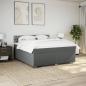 Preview: Boxspringbett mit Matratze Dunkelgrau 200x200 cm Stoff