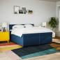 Preview: Boxspringbett mit Matratze Blau 200x200 cm Stoff