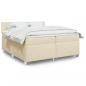 Preview: ARDEBO.de - Boxspringbett mit Matratze Creme 200x200 cm Stoff