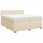 Preview: Boxspringbett mit Matratze Creme 200x200 cm Stoff