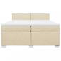 Preview: Boxspringbett mit Matratze Creme 200x200 cm Stoff