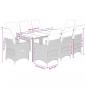 Preview: 9-tlg. Garten-Bistro-Set mit Kissen Grau Poly Rattan