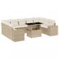 Preview: 10-tlg. Garten-Sofagarnitur mit Kissen Beige Poly Rattan