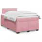 Preview: ARDEBO.de - Boxspringbett mit Matratze Rosa 120x200 cm Samt