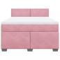 Preview: Boxspringbett mit Matratze Rosa 140x190 cm Samt