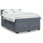 Preview: ARDEBO.de - Boxspringbett mit Matratze Dunkelgrau 140x190 cm Samt