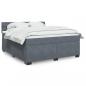 Preview: ARDEBO.de - Boxspringbett mit Matratze Dunkelgrau 180x200 cm Samt