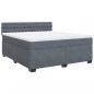 Preview: Boxspringbett mit Matratze Dunkelgrau 180x200 cm Samt