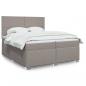 Preview: ARDEBO.de - Boxspringbett mit Matratze Taupe 200x200 cm Stoff