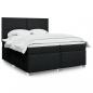 Preview: ARDEBO.de - Boxspringbett mit Matratze Schwarz 200x200 cm Stoff