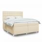 Preview: ARDEBO.de - Boxspringbett mit Matratze Creme 200x200 cm Stoff