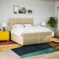 Preview: Boxspringbett mit Matratze Creme 200x200 cm Stoff