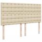 Preview: Boxspringbett mit Matratze Creme 200x200 cm Stoff