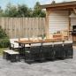 Preview: ARDEBO.de - 13-tlg. Garten-Essgruppe mit Kissen Schwarz Poly Rattan