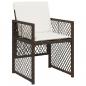 Preview: 15-tlg. Garten-Essgruppe mit Kissen Braun Poly Rattan