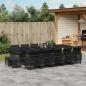 Preview: ARDEBO.de - 15-tlg. Garten-Essgruppe mit Kissen Schwarz Poly Rattan