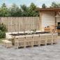 Preview: ARDEBO.de - 17-tlg. Garten-Essgruppe mit Kissen Beige Poly Rattan