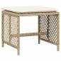 Preview: 17-tlg. Garten-Essgruppe mit Kissen Beige Poly Rattan