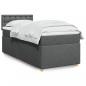 Preview: ARDEBO.de - Boxspringbett mit Matratze Dunkelgrau 90x200 cm Stoff