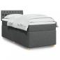 Preview: ARDEBO.de - Boxspringbett mit Matratze Dunkelgrau 90x200 cm Stoff