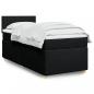 Preview: ARDEBO.de - Boxspringbett mit Matratze Schwarz 100x200 cm Stoff