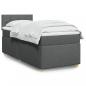 Preview: ARDEBO.de - Boxspringbett mit Matratze Dunkelgrau 100x200 cm Stoff