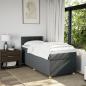 Preview: Boxspringbett mit Matratze Dunkelgrau 100x200 cm Stoff