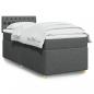 Preview: ARDEBO.de - Boxspringbett mit Matratze Dunkelgrau 100x200 cm Stoff