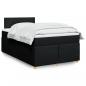 Preview: ARDEBO.de - Boxspringbett mit Matratze Schwarz 120x200 cm Stoff