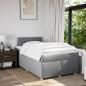 Preview: Boxspringbett mit Matratze Hellgrau 120x200 cm Stoff