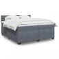 Preview: ARDEBO.de - Boxspringbett mit Matratze Dunkelgrau 200x200 cm Samt