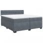 Preview: Boxspringbett mit Matratze Dunkelgrau 200x200 cm Samt