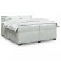 Preview: ARDEBO.de - Boxspringbett mit Matratze Hellgrau 200x200 cm Samt