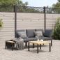 Preview: ARDEBO.de - 3-tlg. Garten-Sofagarnitur mit Kissen Schwarz Aluminium