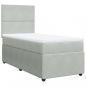 Preview: Boxspringbett mit Matratze Hellgrau 90x190 cm Samt