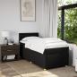 Preview: Boxspringbett mit Matratze Schwarz 90x190 cm Stoff