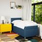 Preview: Boxspringbett mit Matratze Blau 90x190 cm Stoff