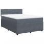 Preview: Boxspringbett mit Matratze Dunkelgrau 160x200 cm Samt