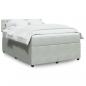 Preview: ARDEBO.de - Boxspringbett mit Matratze Hellgrau 160x200 cm Samt