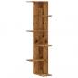 Preview: Wand-Eckregal Altholz-Optik 36,5x36,5x140 cm Holzwerkstoff