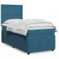 Preview: ARDEBO.de - Boxspringbett mit Matratze Blau 100x200 cm Samt